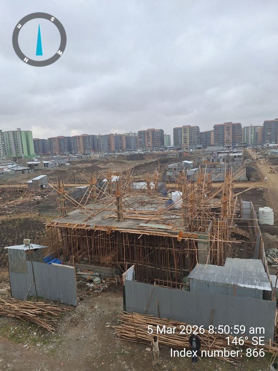 Construction site with formwork in Addis Ababa